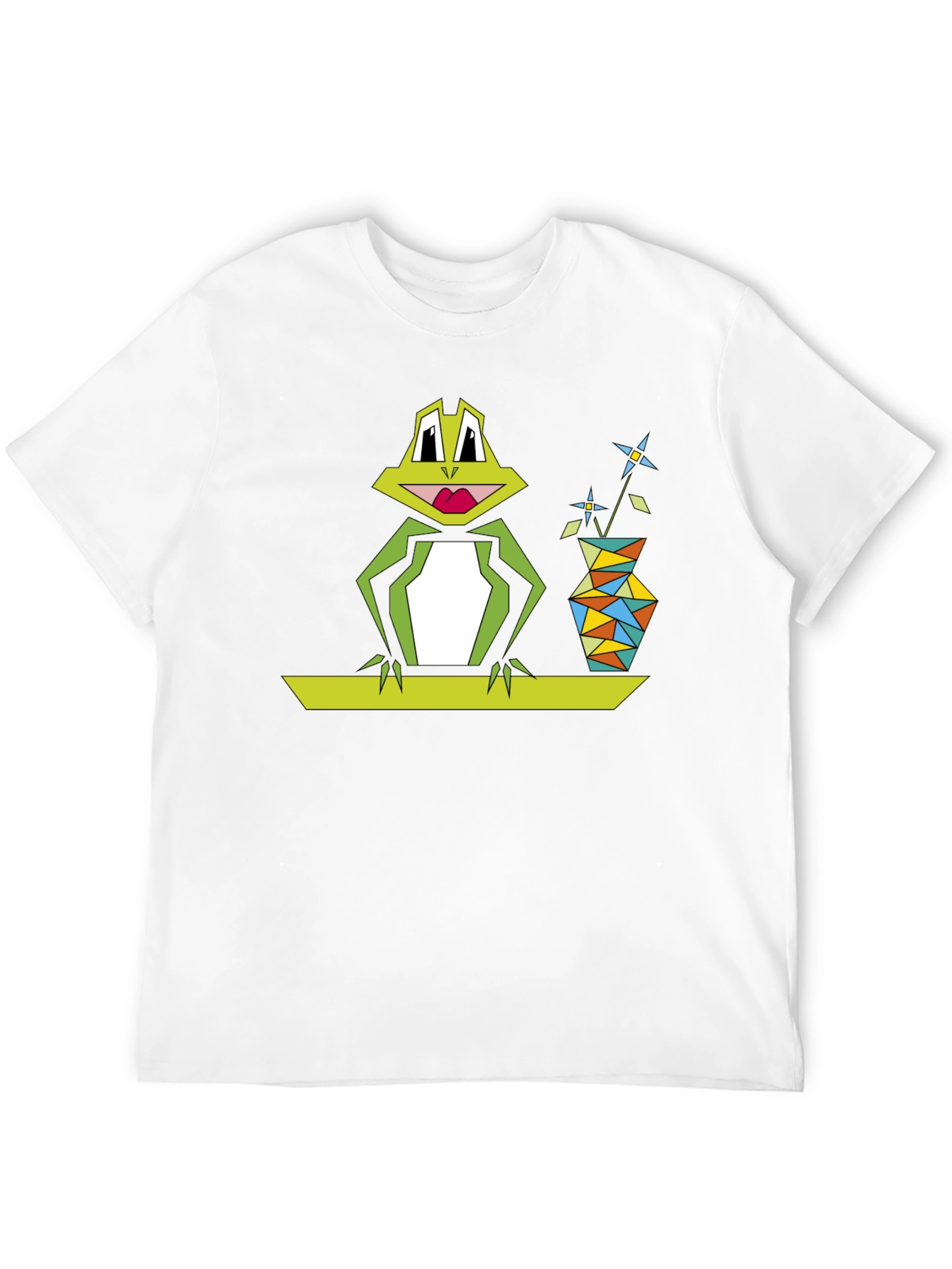 Geometric Frog Tee - Quirky Graphic Design
