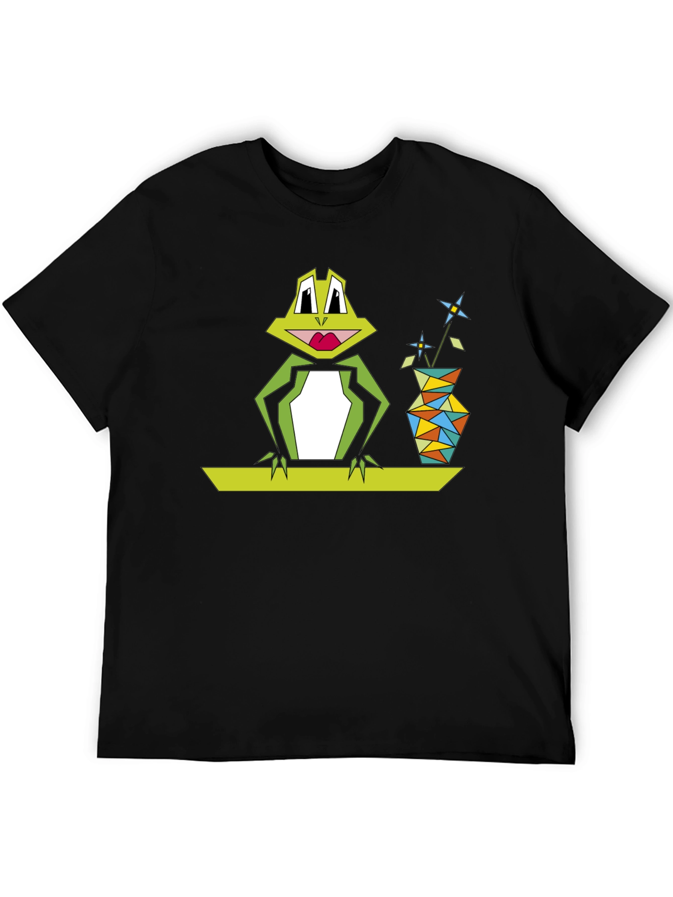 Geometric Frog Tee - Quirky Graphic Design
