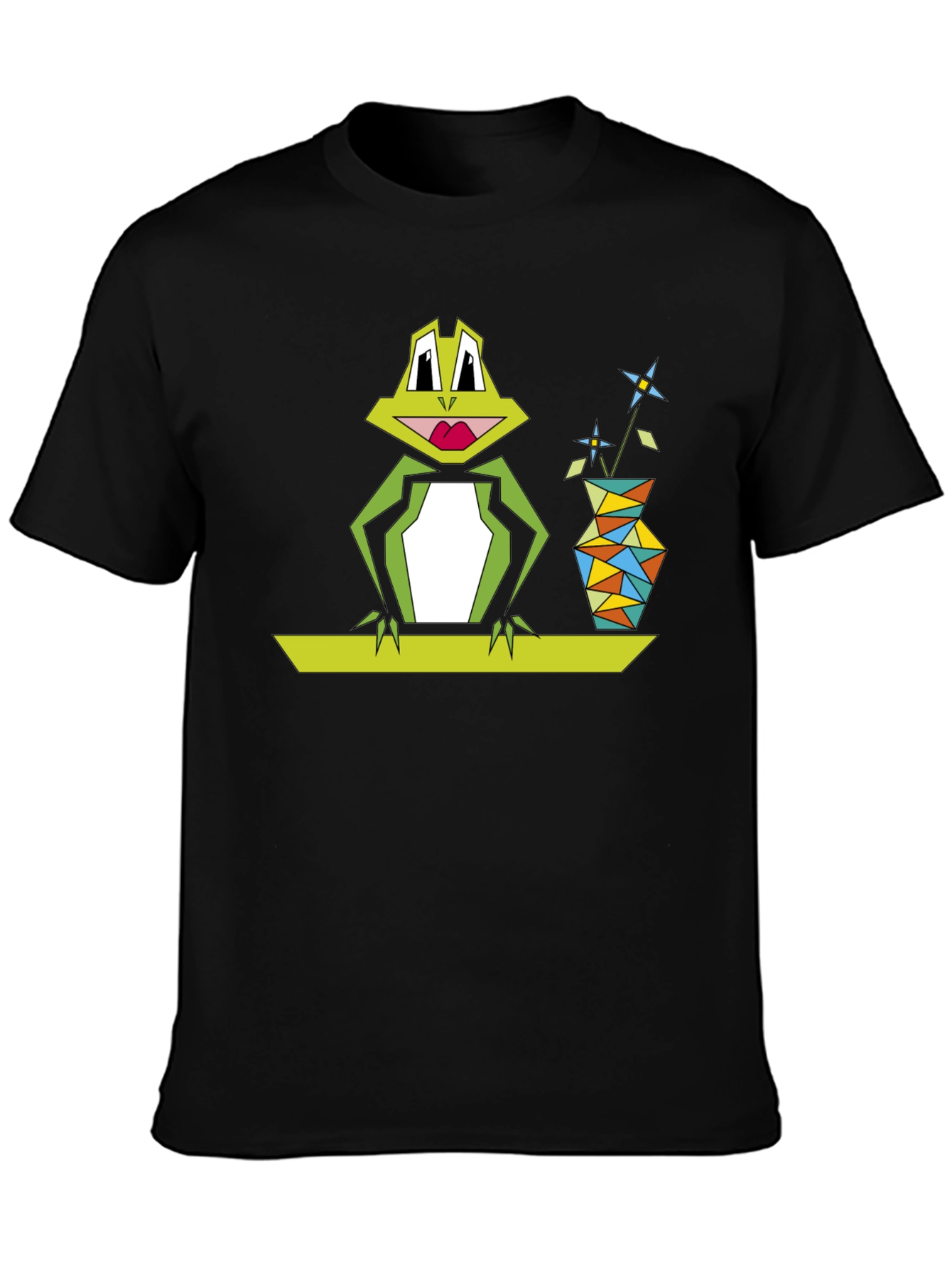 Geometric Frog Tee - Quirky Graphic Design