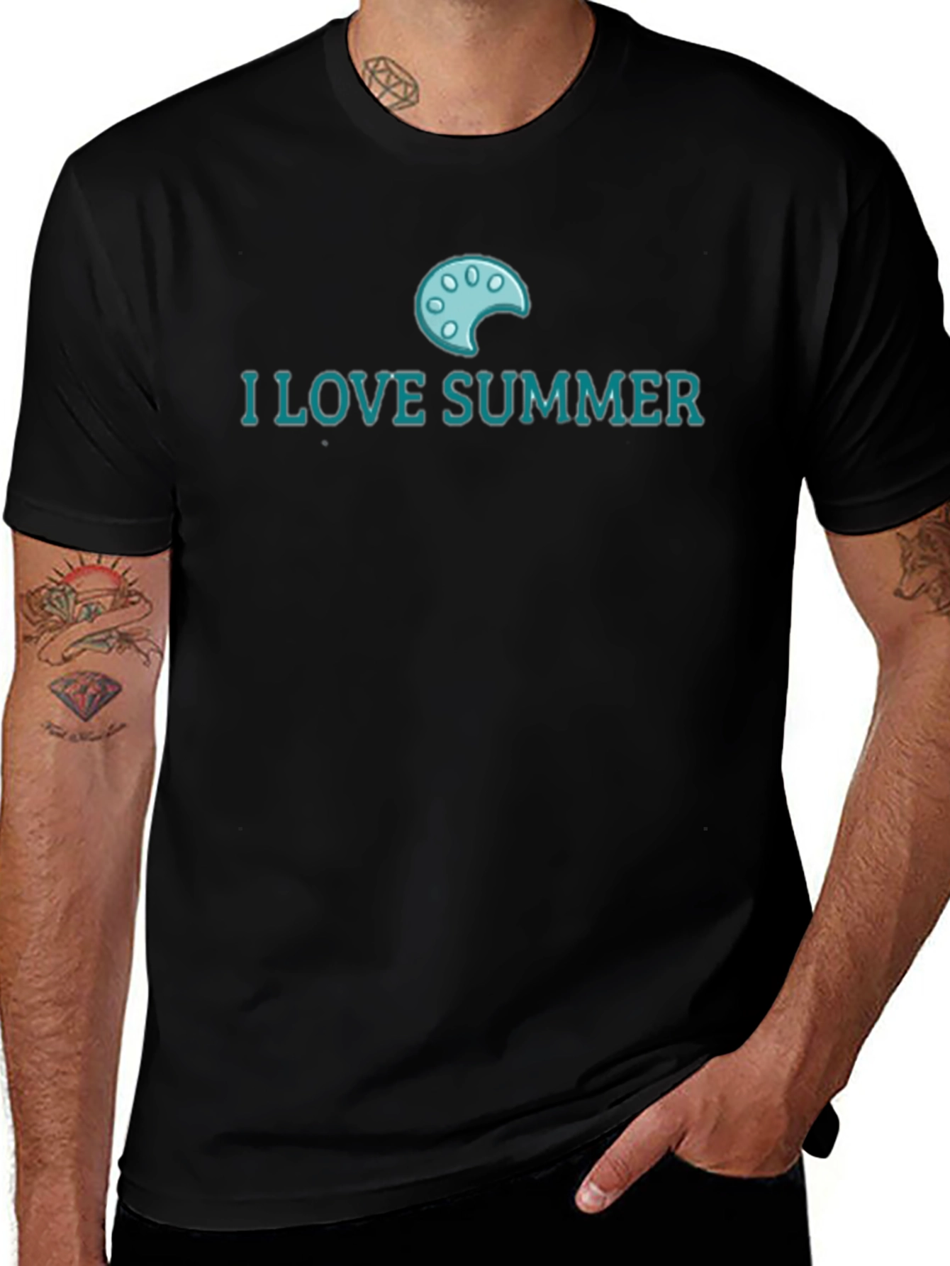 I Love Summer Black T-Shirt