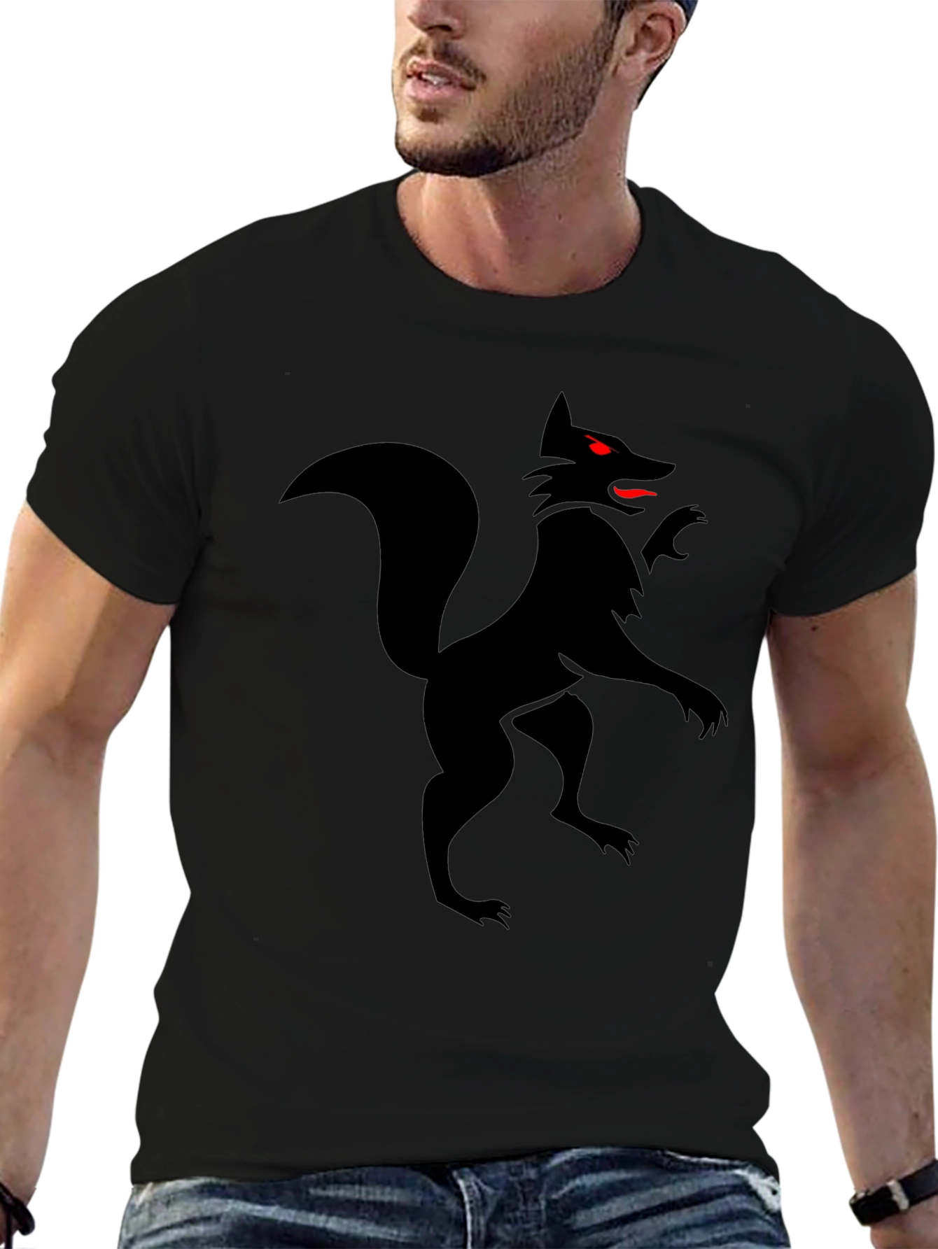 Black Fox Graphic Tee - Stylish Mens Shirt