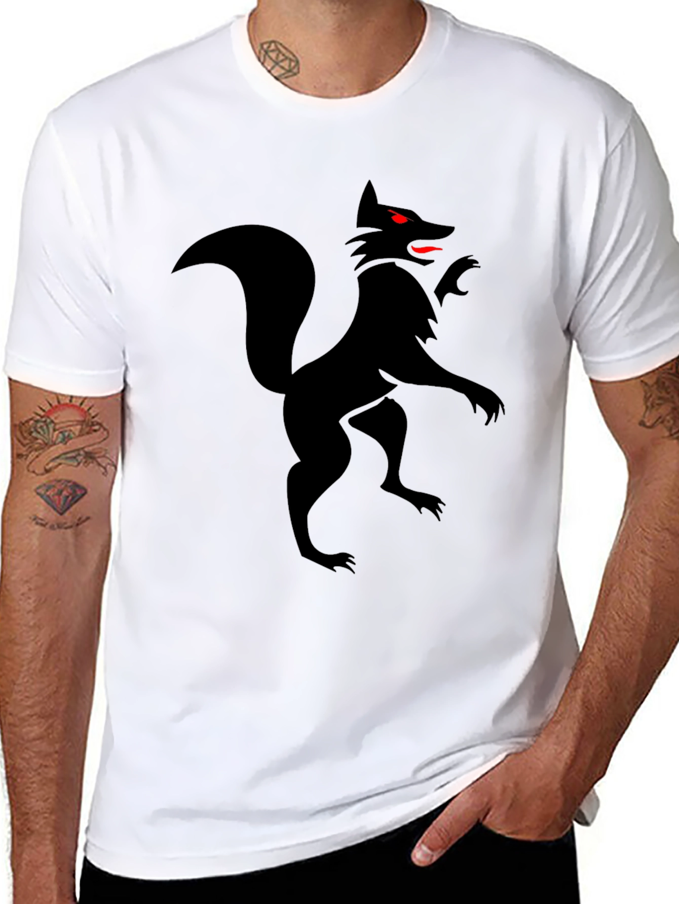 Black Fox Graphic Tee - Stylish Mens Shirt