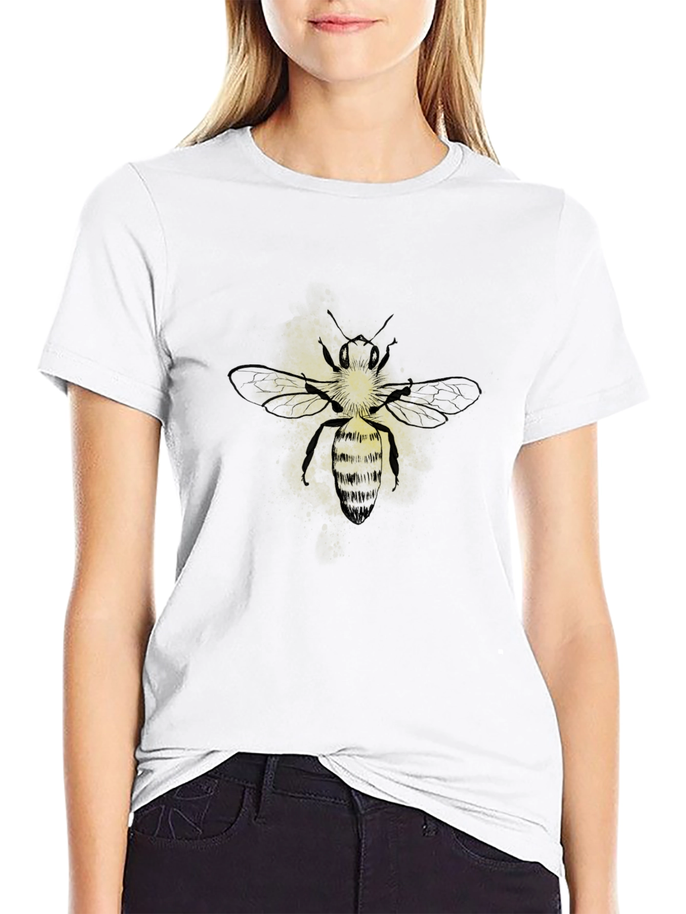 Mens Black Bee Graphic T-Shirt