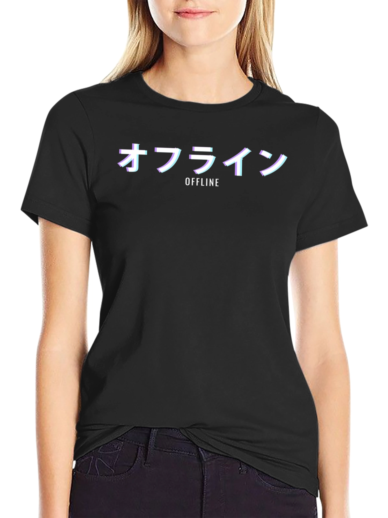 Offline Glitch Tee - Vaporwave Style
