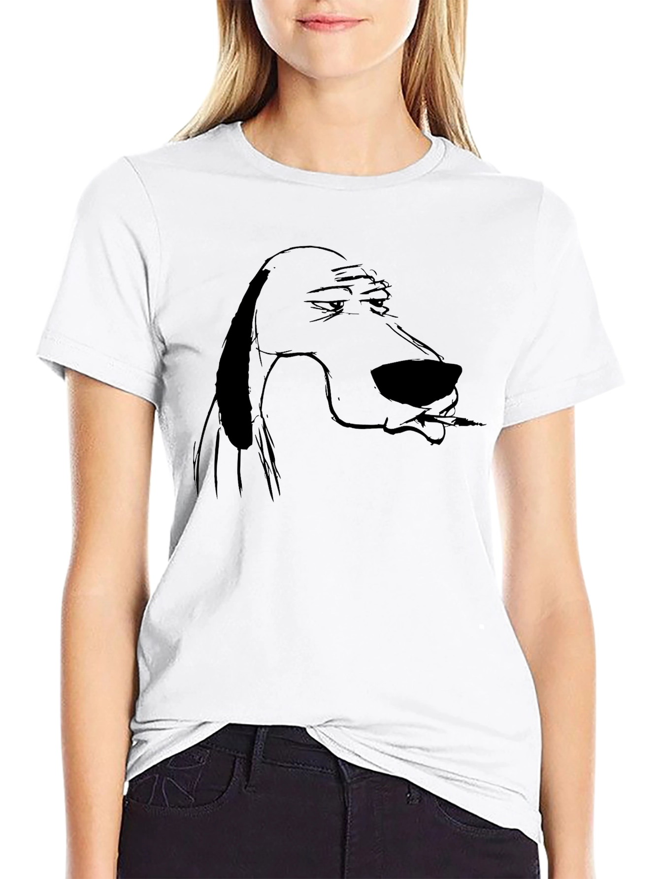 Cool Dog Smoking T-Shirt - Black Graphic Tee