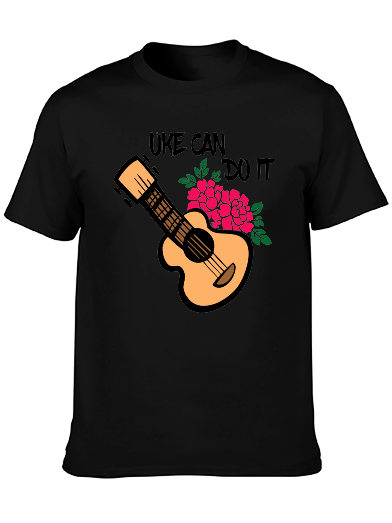 Uke Can Do It Black Graphic Tee