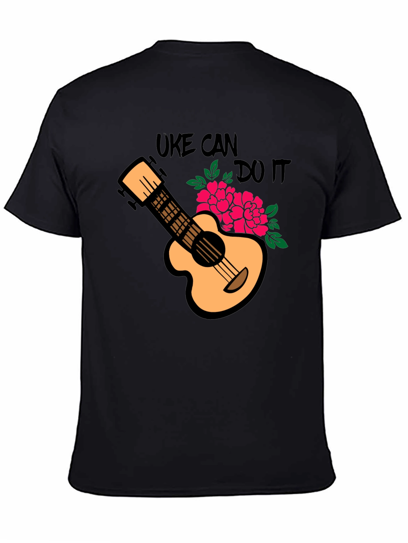 Uke Can Do It Black Graphic Tee