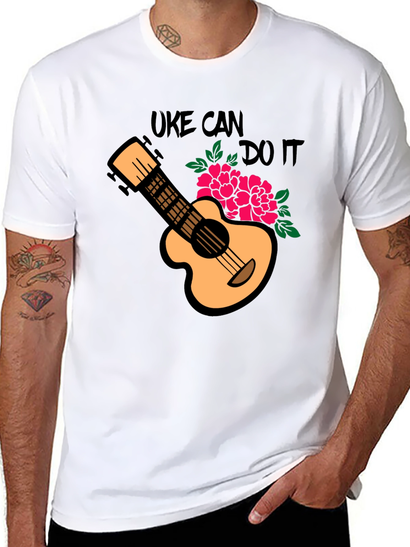 Uke Can Do It Black Graphic Tee