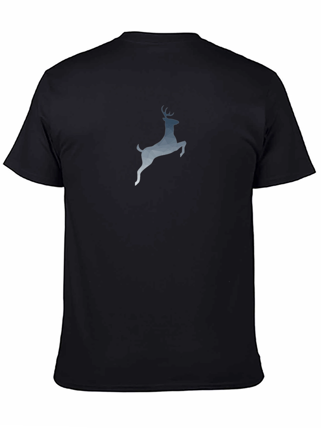 Geometric Deer Graphic Mens Black T-Shirt