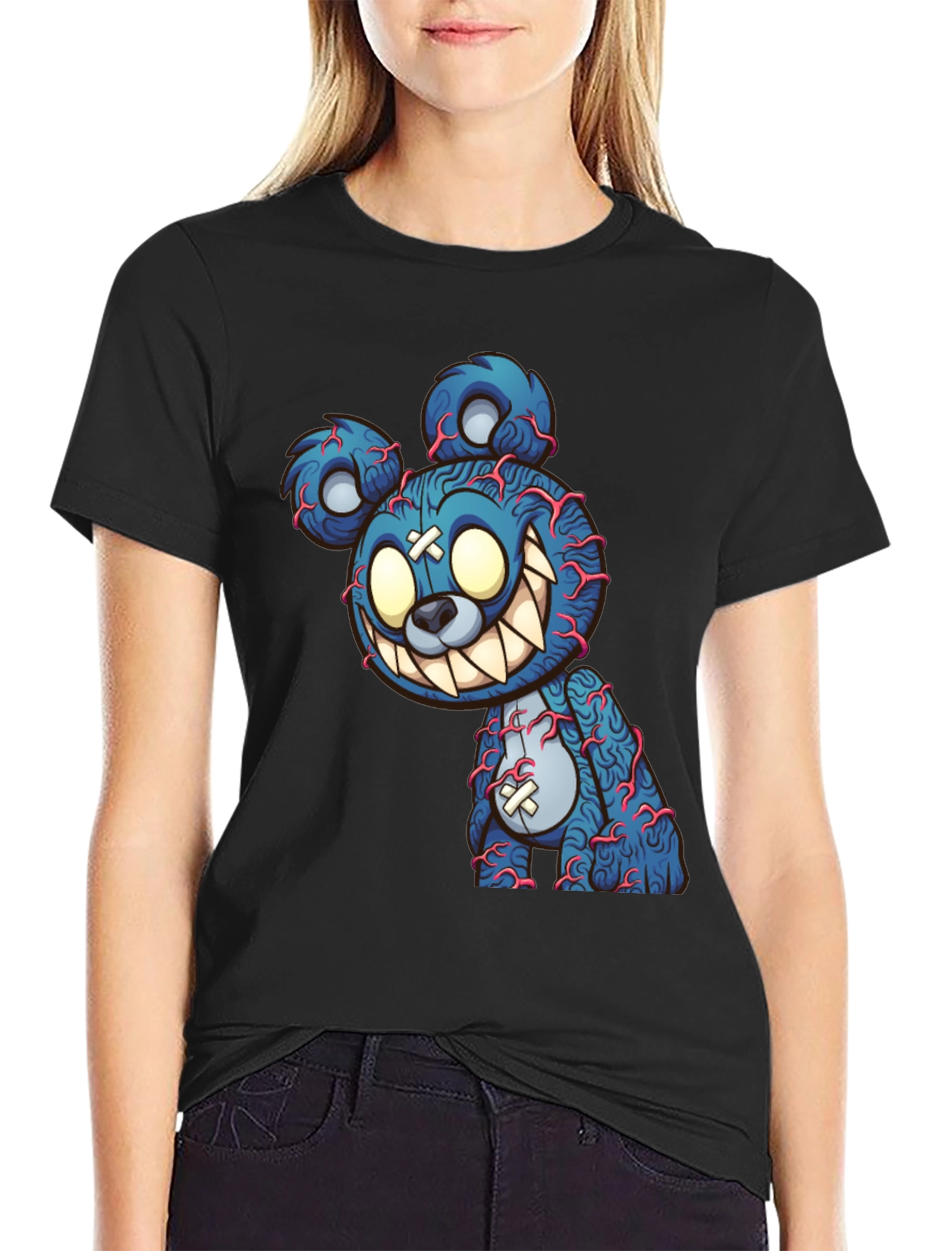 Creepy Cartoon Bear Graphic Tee