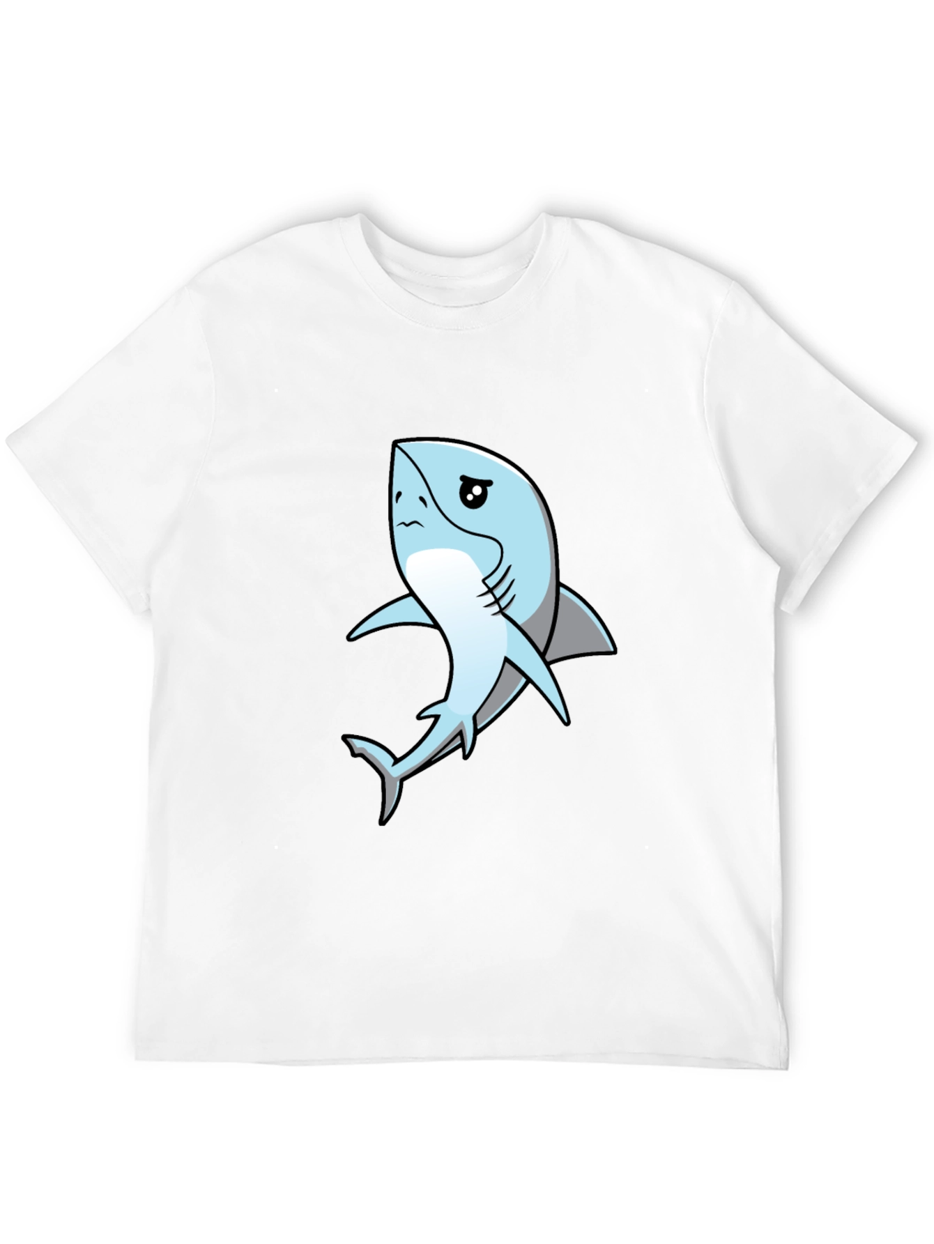Sad Shark Graphic Black T-Shirt