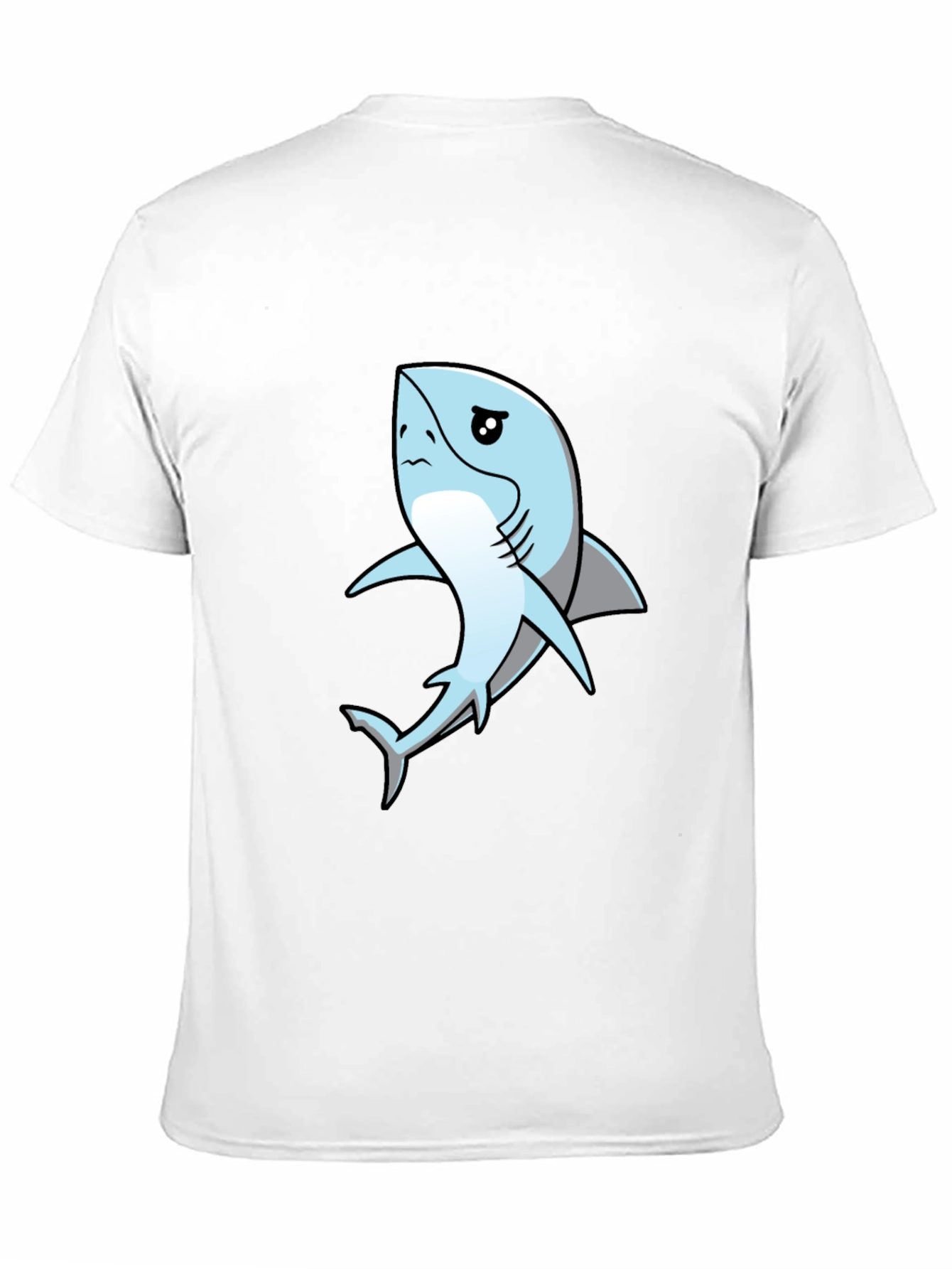 Sad Shark Graphic Black T-Shirt