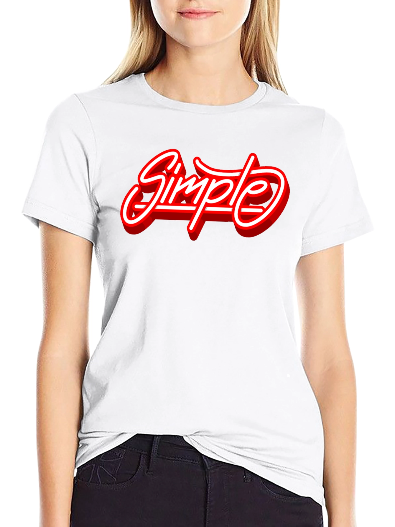 Simple Graphic Print Black T-Shirt