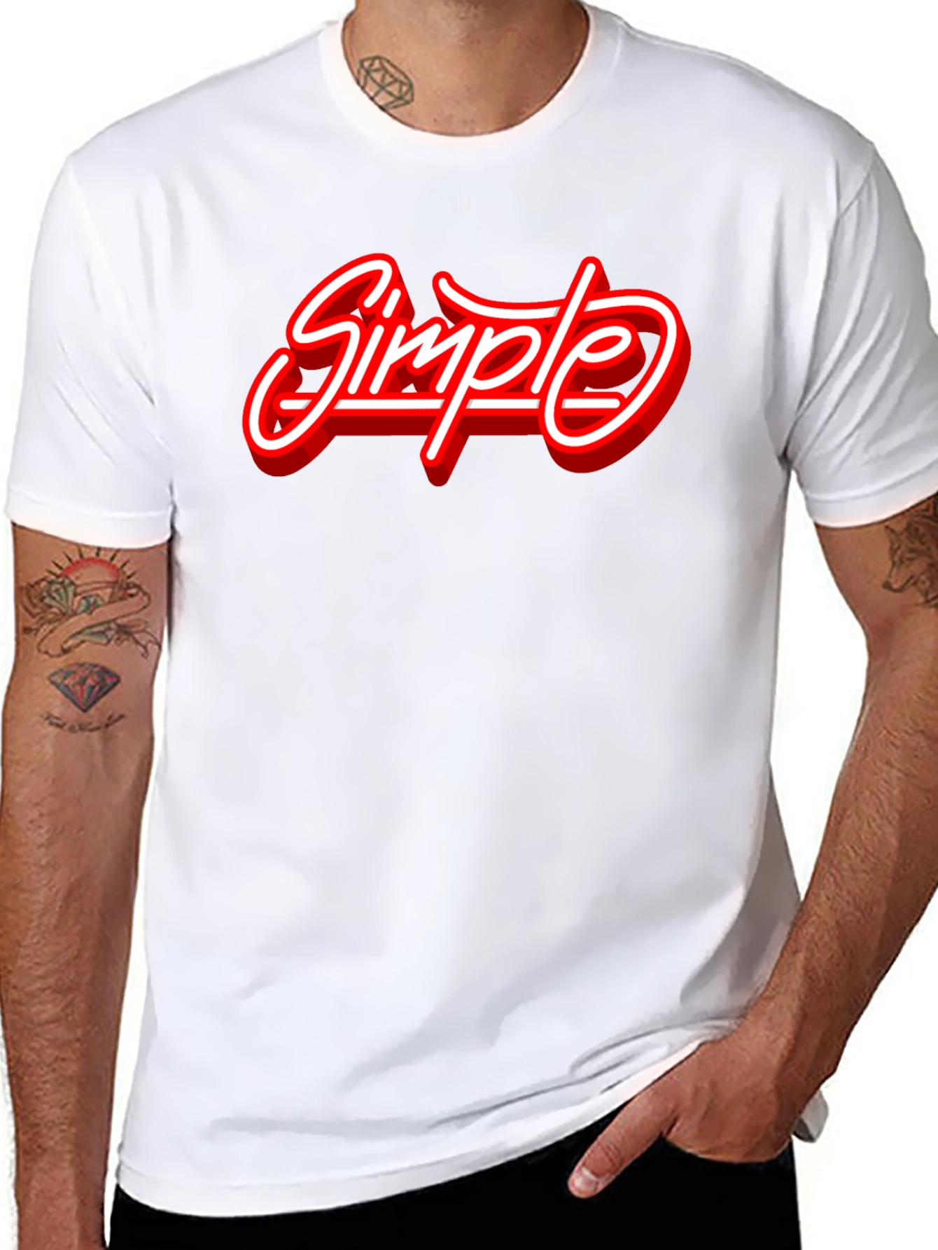 Simple Graphic Print Black T-Shirt