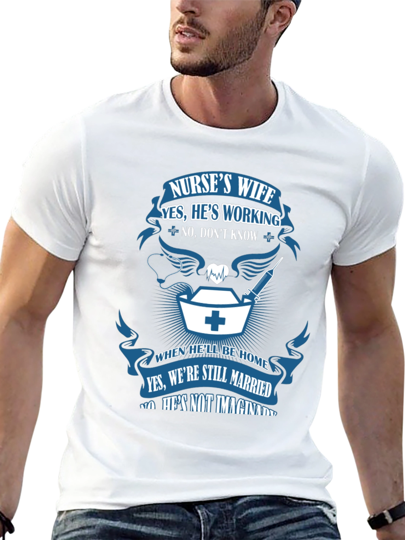 Nurses Wife Graphic T-Shirt - Husbands Job