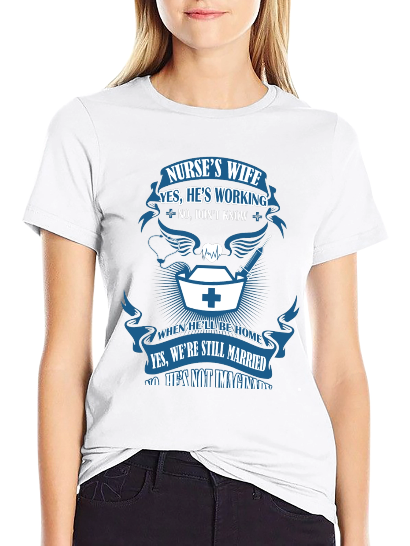 Nurses Wife Graphic T-Shirt - Husbands Job