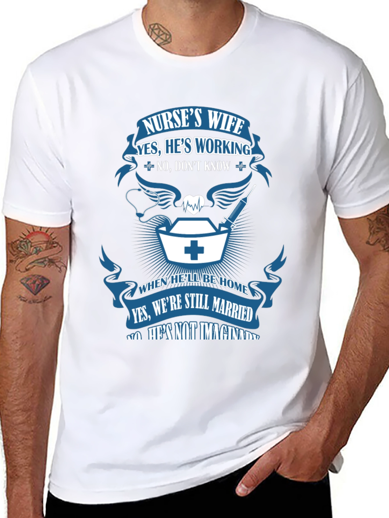 Nurses Wife Graphic T-Shirt - Husbands Job