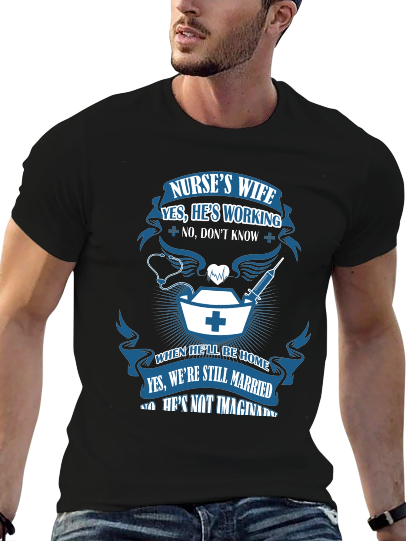Nurses Wife Graphic T-Shirt - Husbands Job
