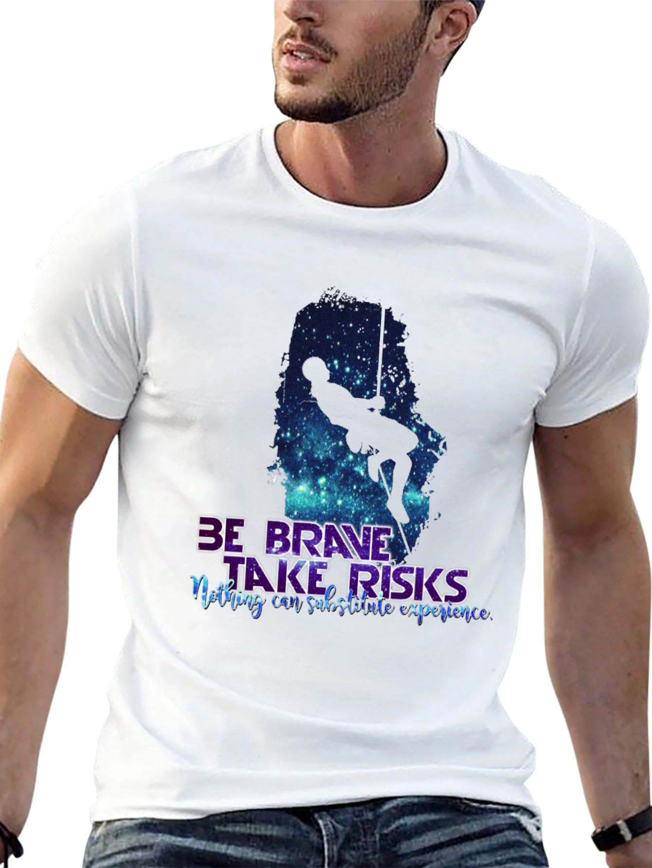 Be Brave Tee: Galaxy Climber Graphic Shirt
