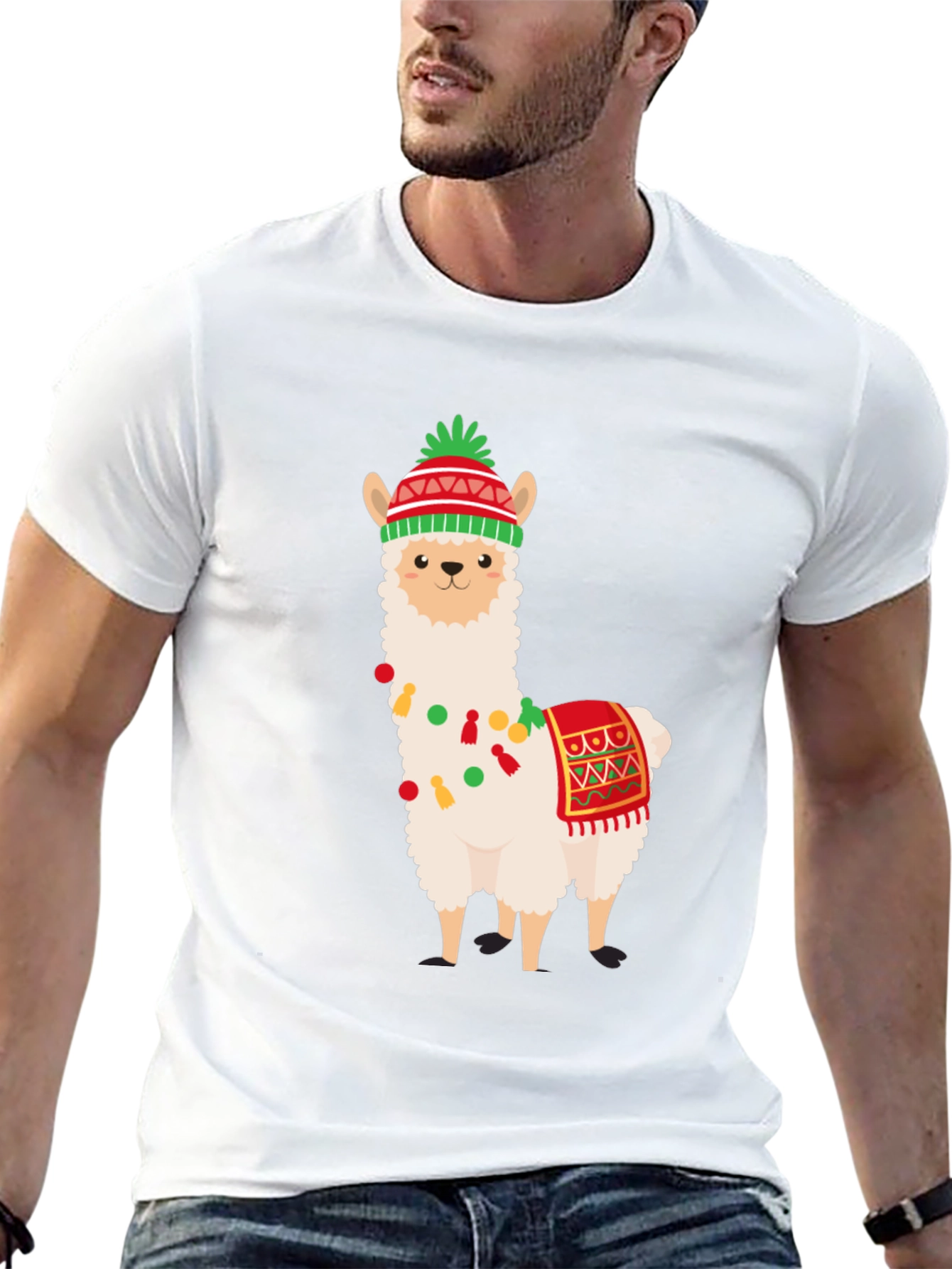 Festive Llama T-Shirt - Holiday Fun!
