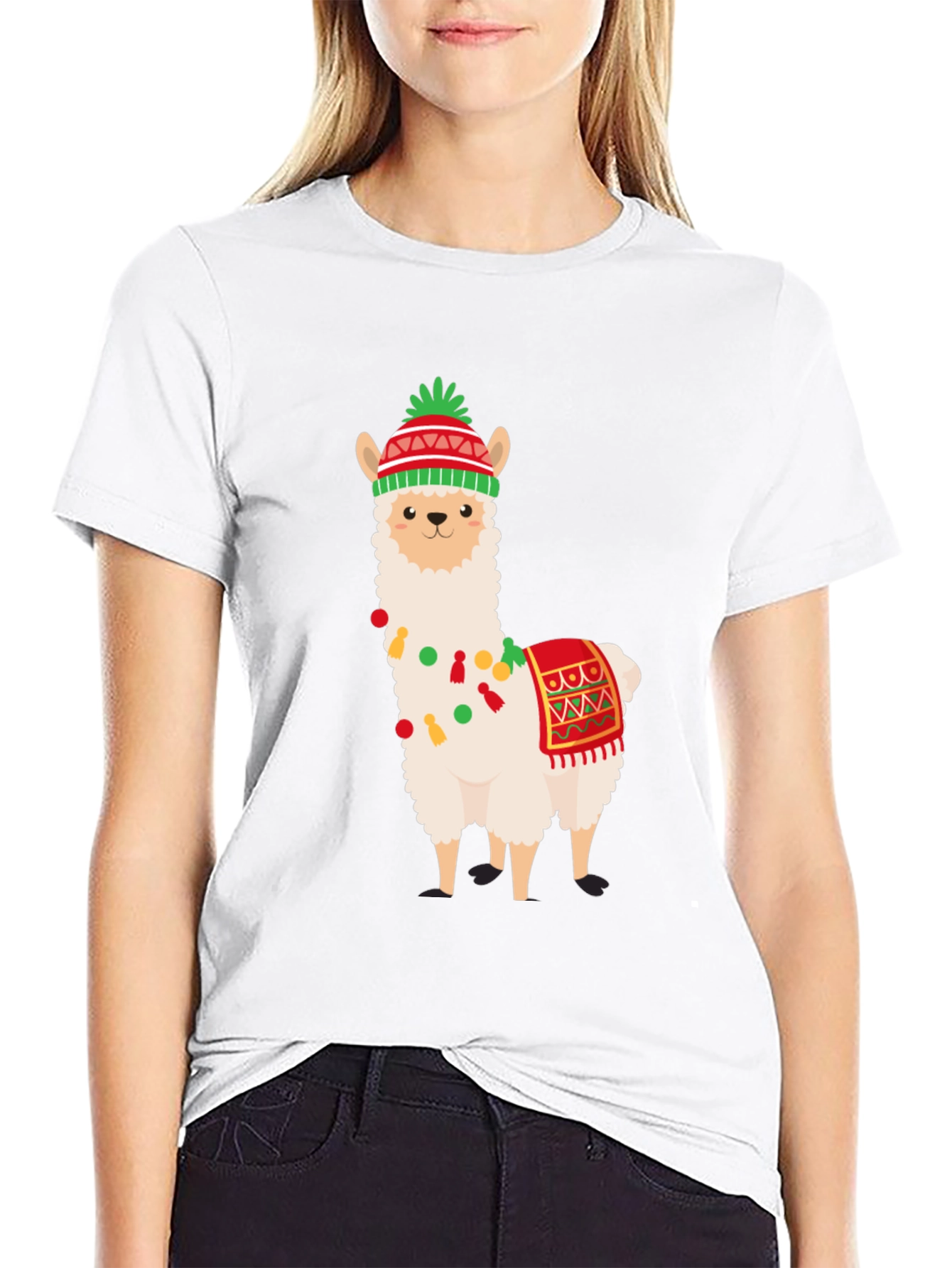 Festive Llama T-Shirt - Holiday Fun!