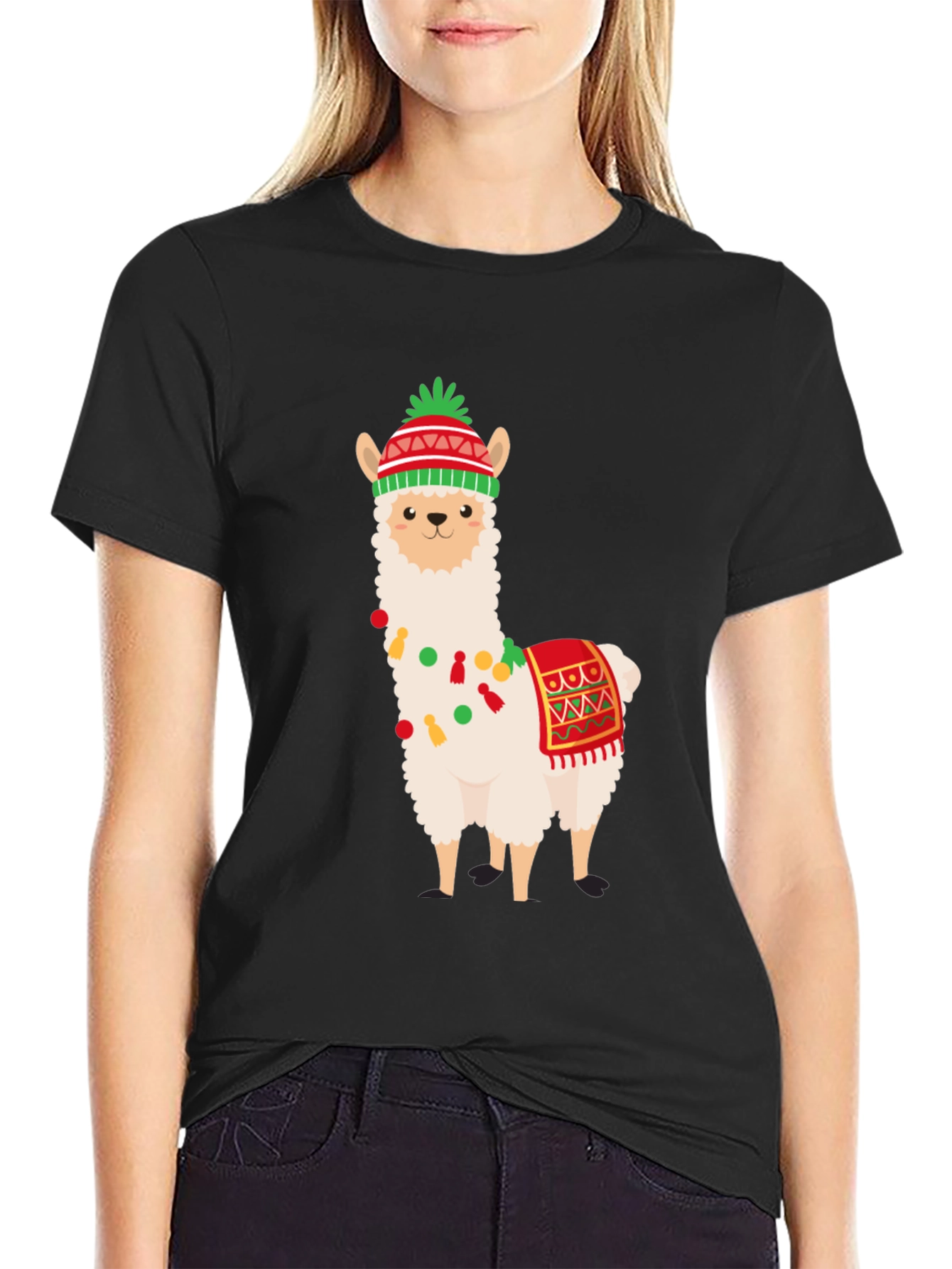 Festive Llama T-Shirt - Holiday Fun!