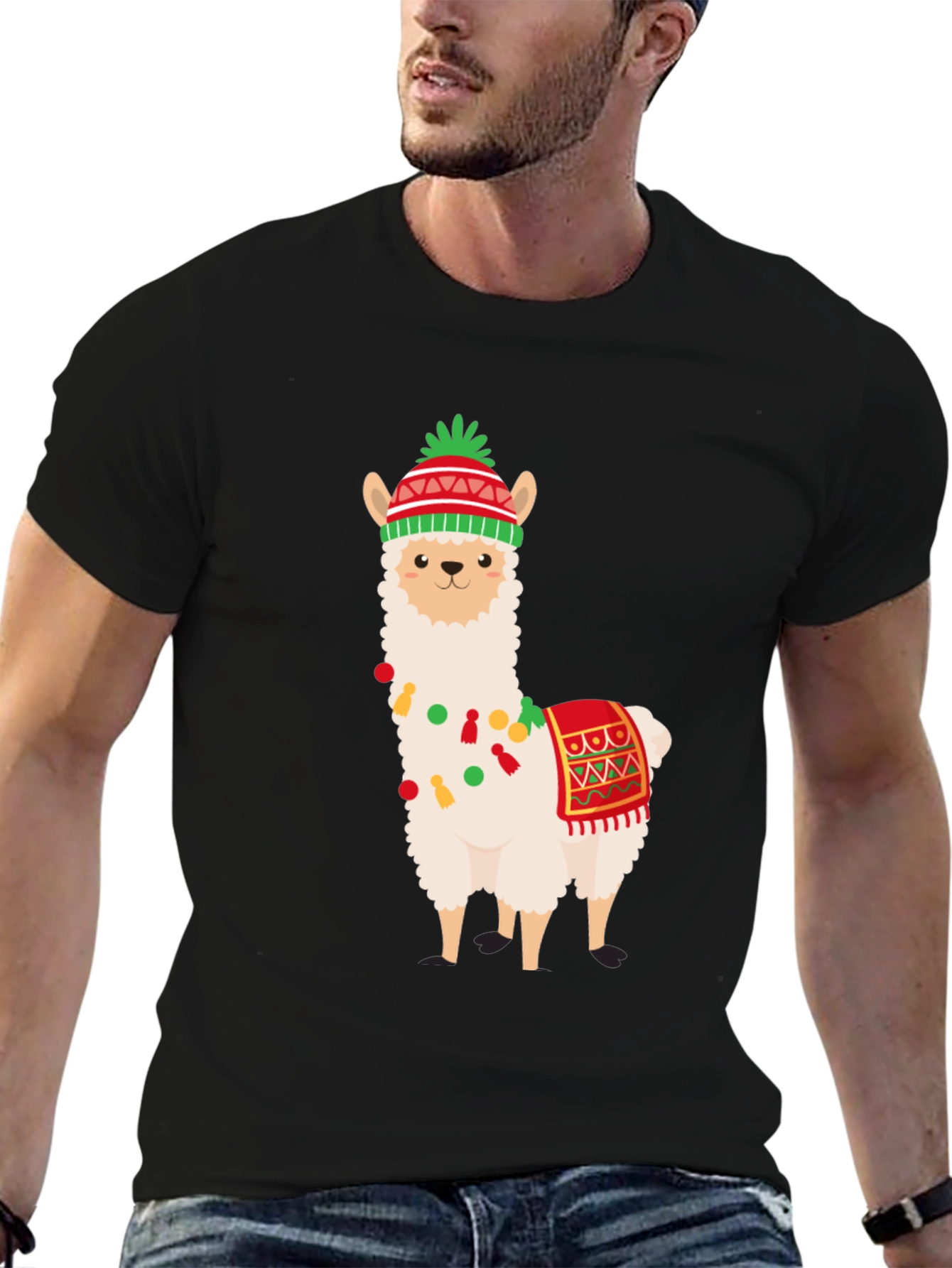 Festive Llama T-Shirt - Holiday Fun!
