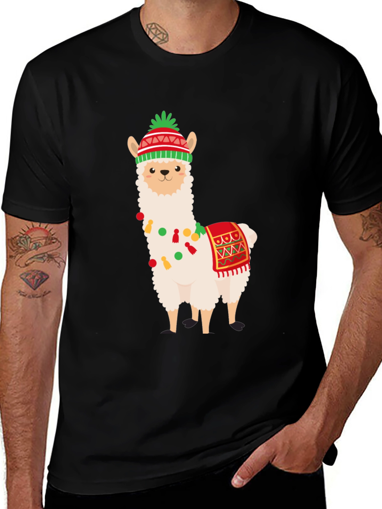 Festive Llama T-Shirt - Holiday Fun!