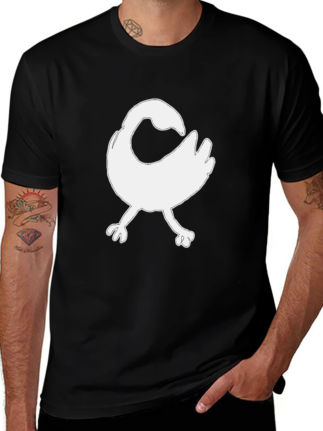 Sankofa Bird Graphic Tee - Black Cotton T-Shirt