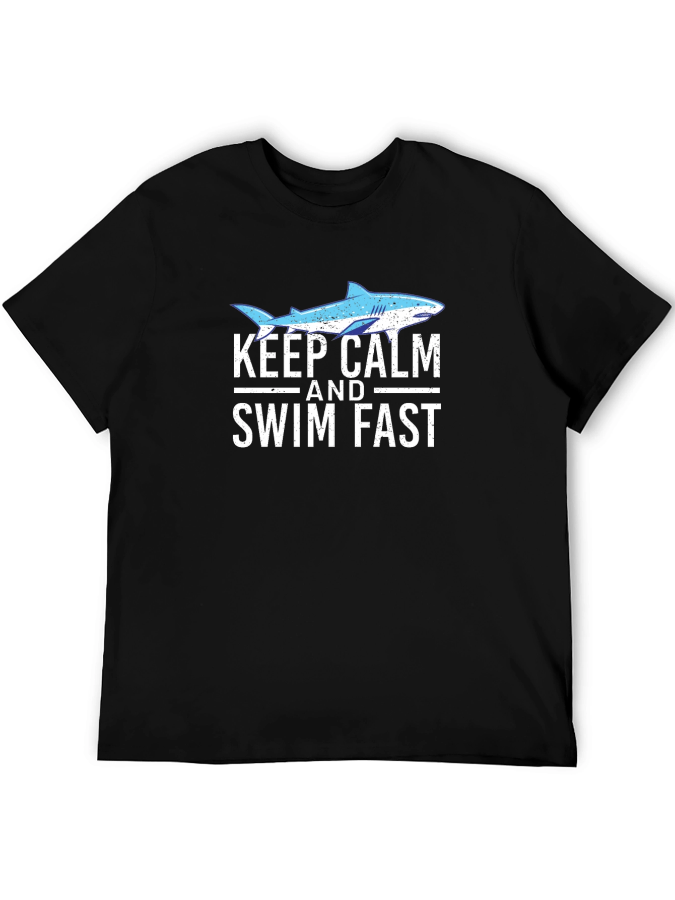Keep Calm and Swim Fast Shark Graphic T-Shirt