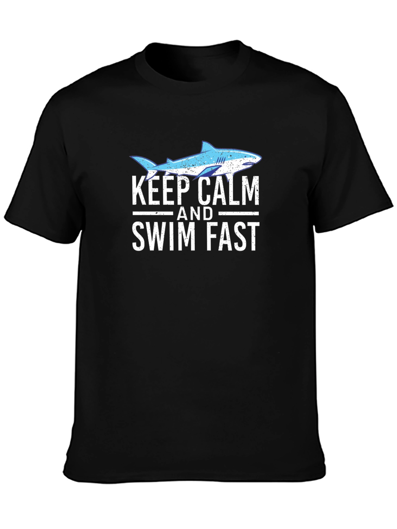 Keep Calm and Swim Fast Shark Graphic T-Shirt