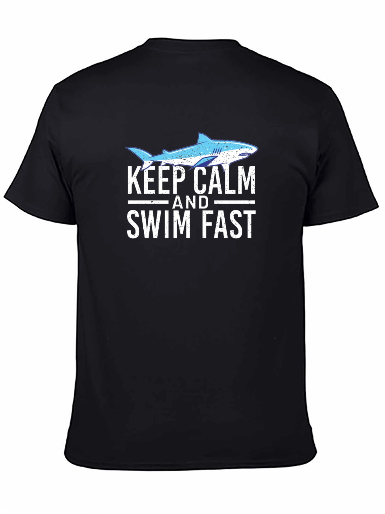 Keep Calm and Swim Fast Shark Graphic T-Shirt