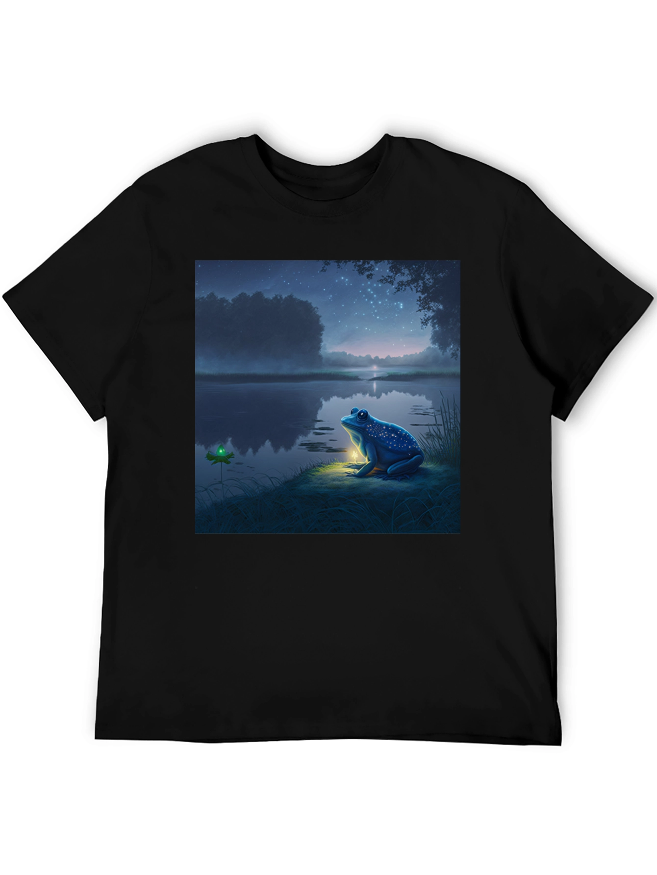 Night Frog Tee - Whimsical Graphic Print