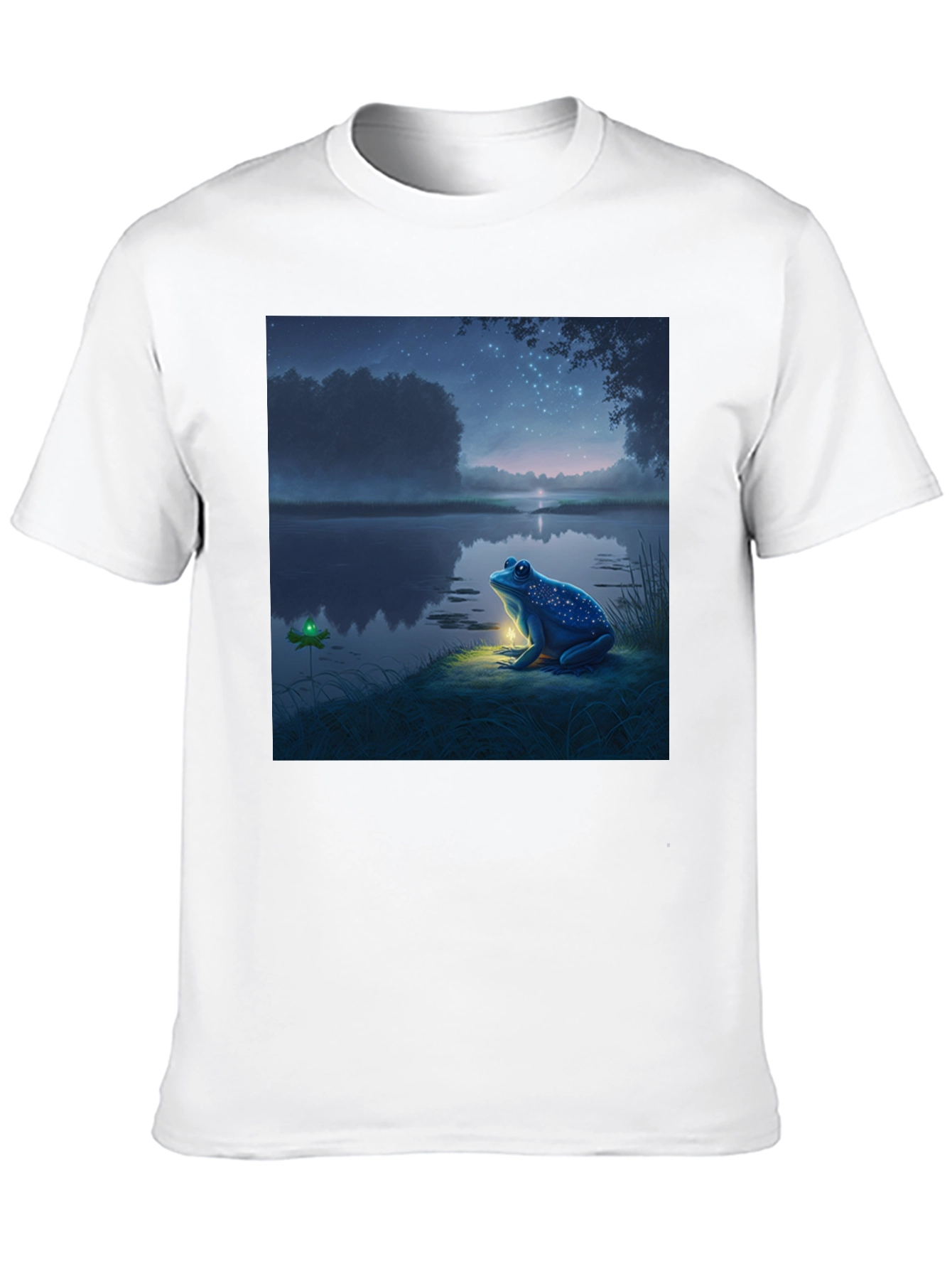 Night Frog Tee - Whimsical Graphic Print