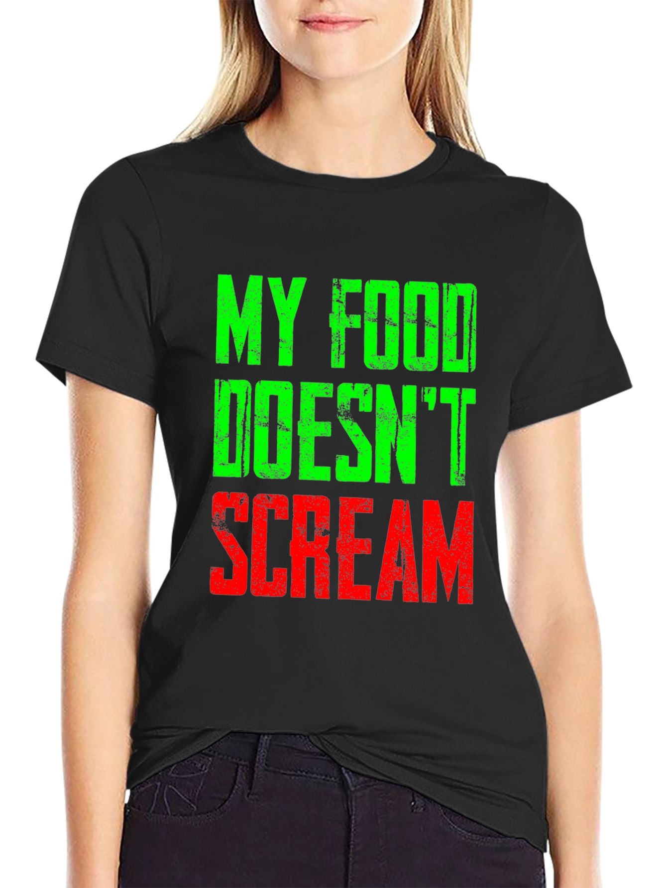 My Food Doesnt Scream T-Shirt Vegan Vegetarian Tee