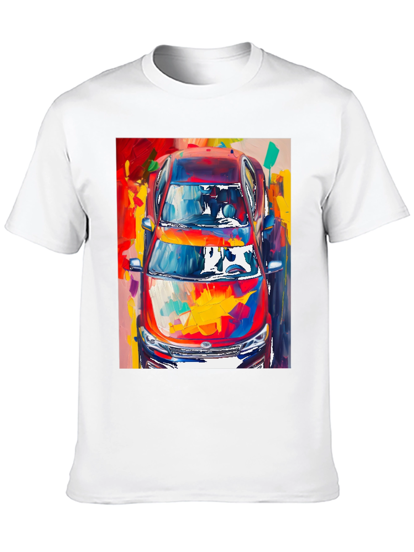 Abstract Car Print Black T-Shirt