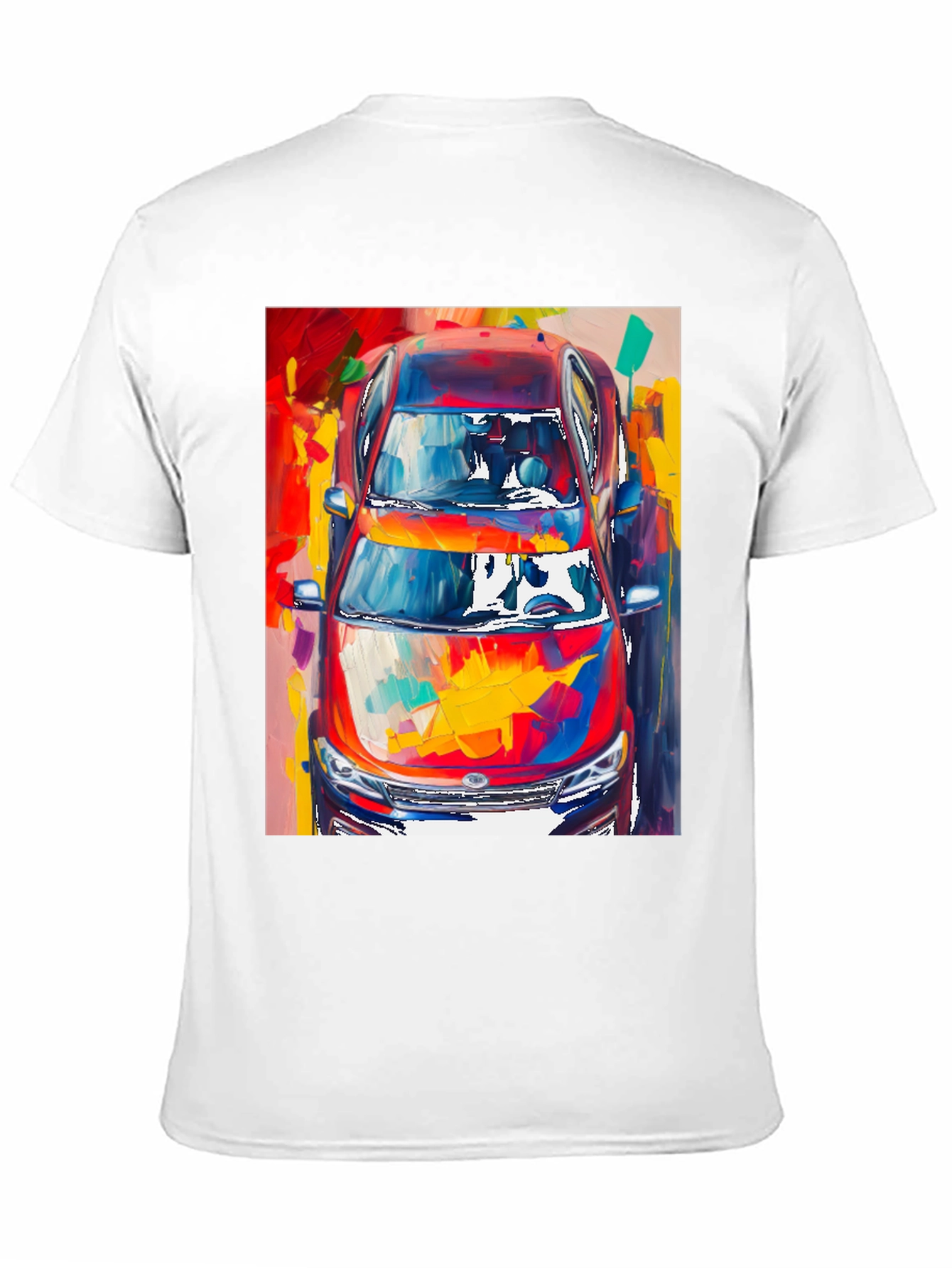 Abstract Car Print Black T-Shirt