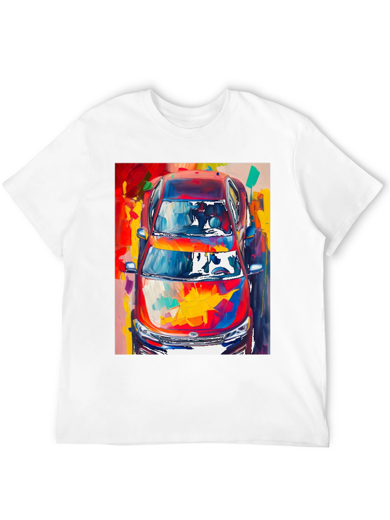 Abstract Car Print Black T-Shirt