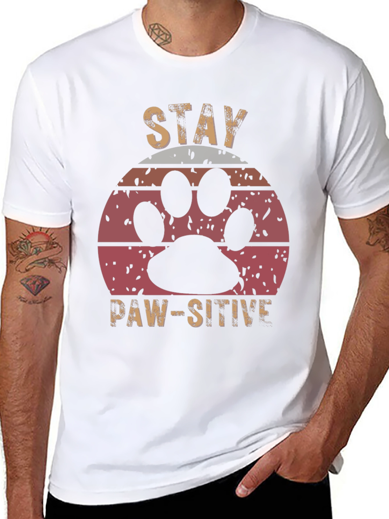Stay Paw-sitive Graphic Tee - Unisex Comfort Fit