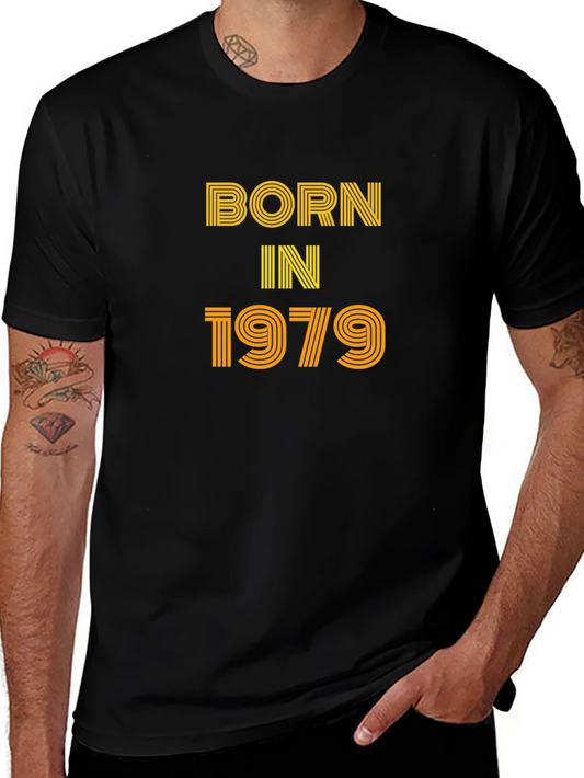 Born in 1979 Graphic Tee - Black Cotton T-Shirt