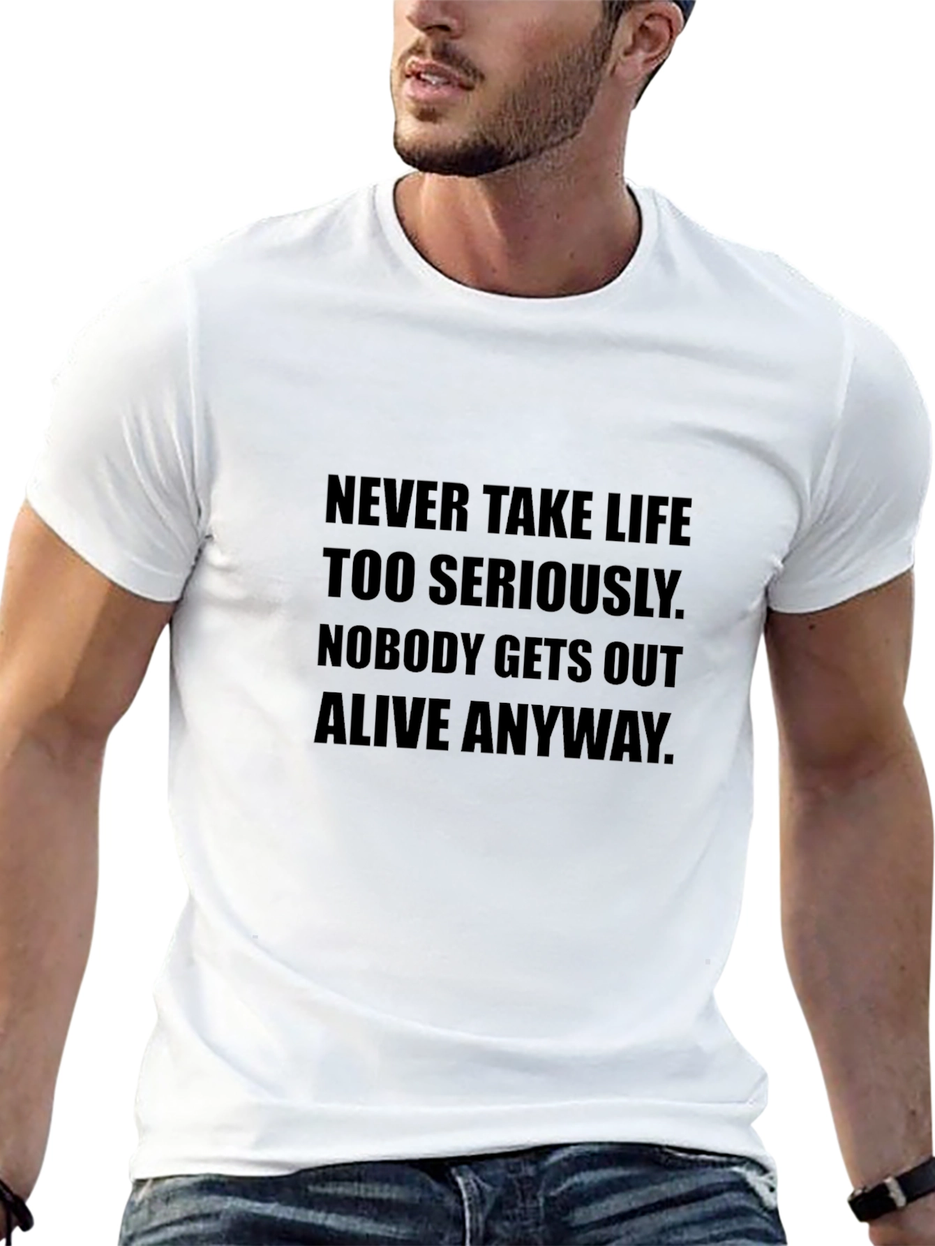 Humorous Black T-Shirt - Nobody Gets Out Alive