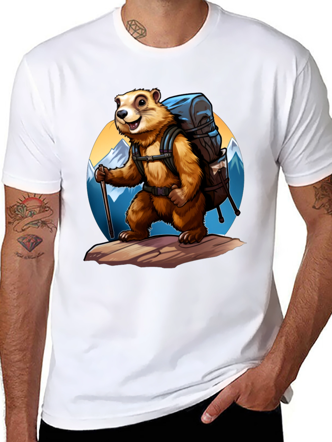 Hiking Marmot Graphic Tee - Adventure Ready!