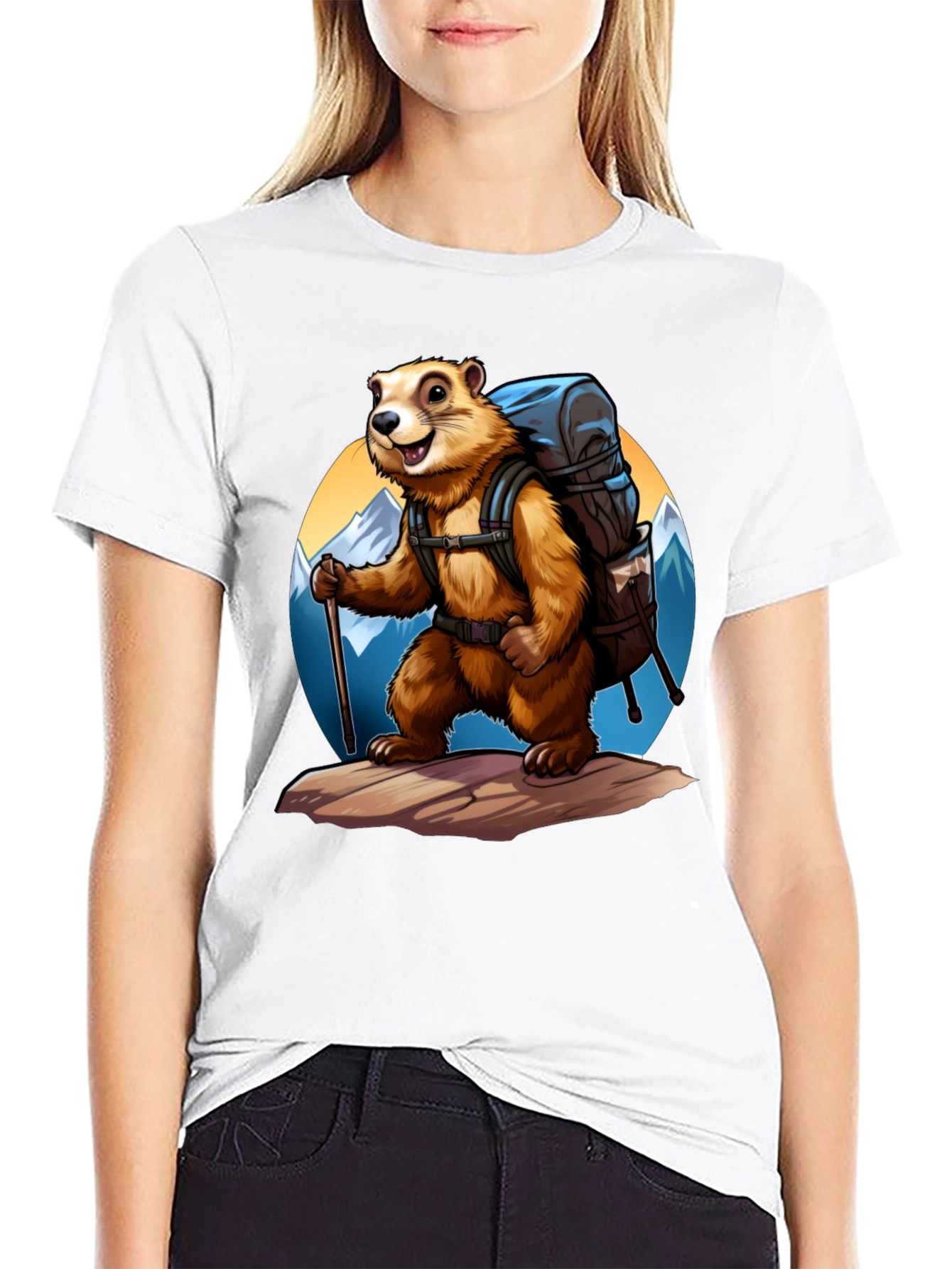Hiking Marmot Graphic Tee - Adventure Ready!