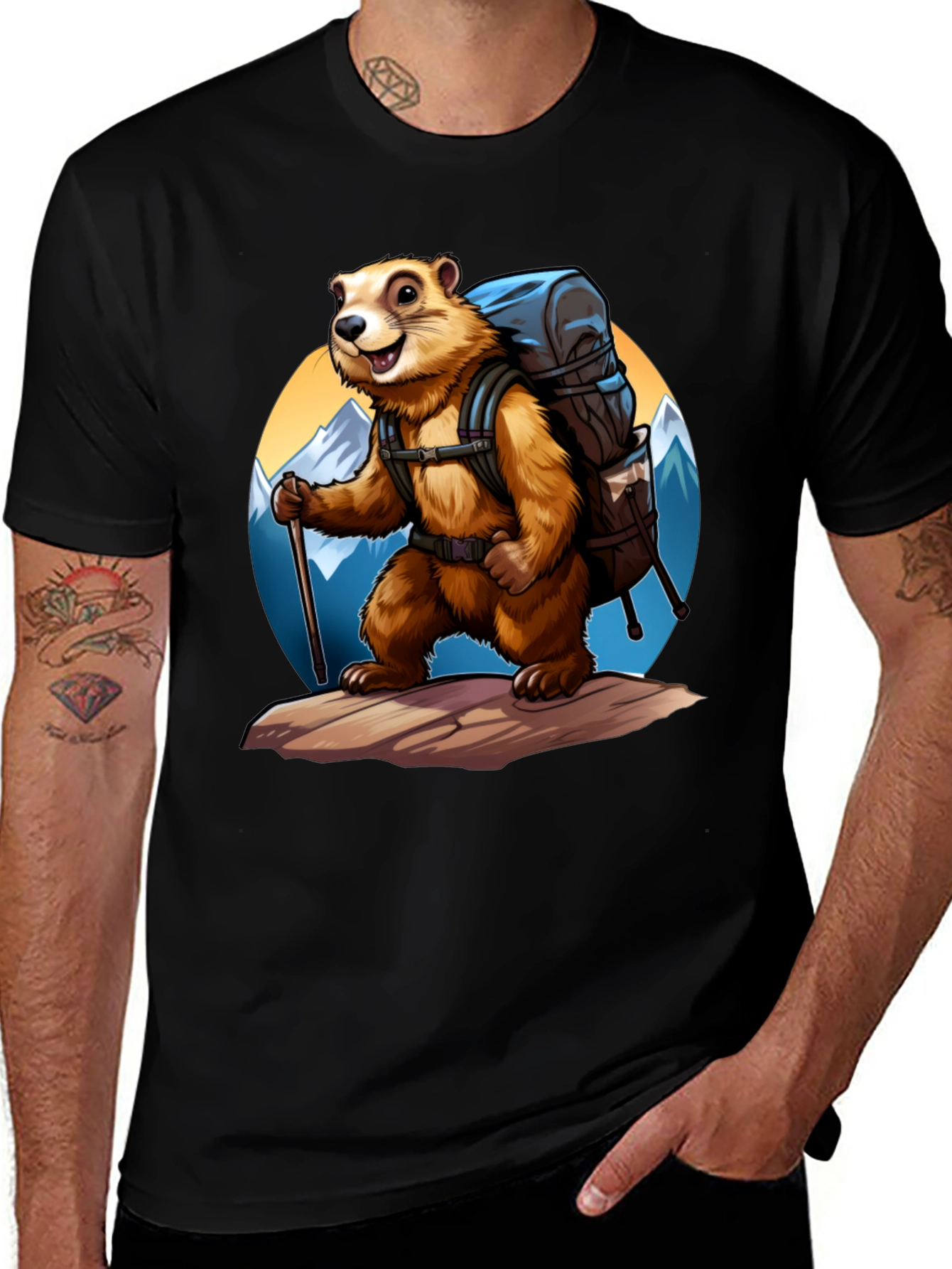 Hiking Marmot Graphic Tee - Adventure Ready!
