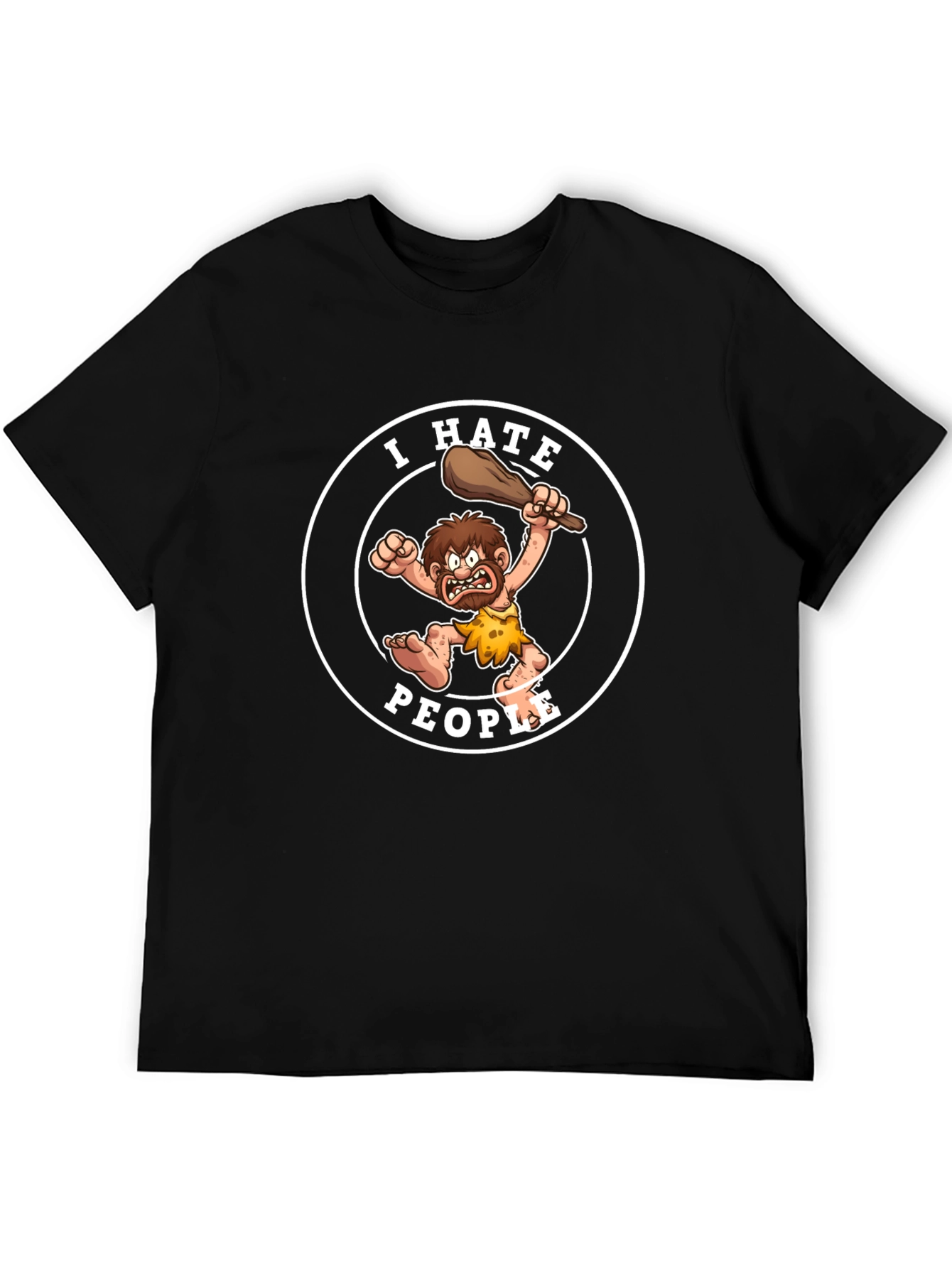 I Hate People Caveman Graphic T-Shirt