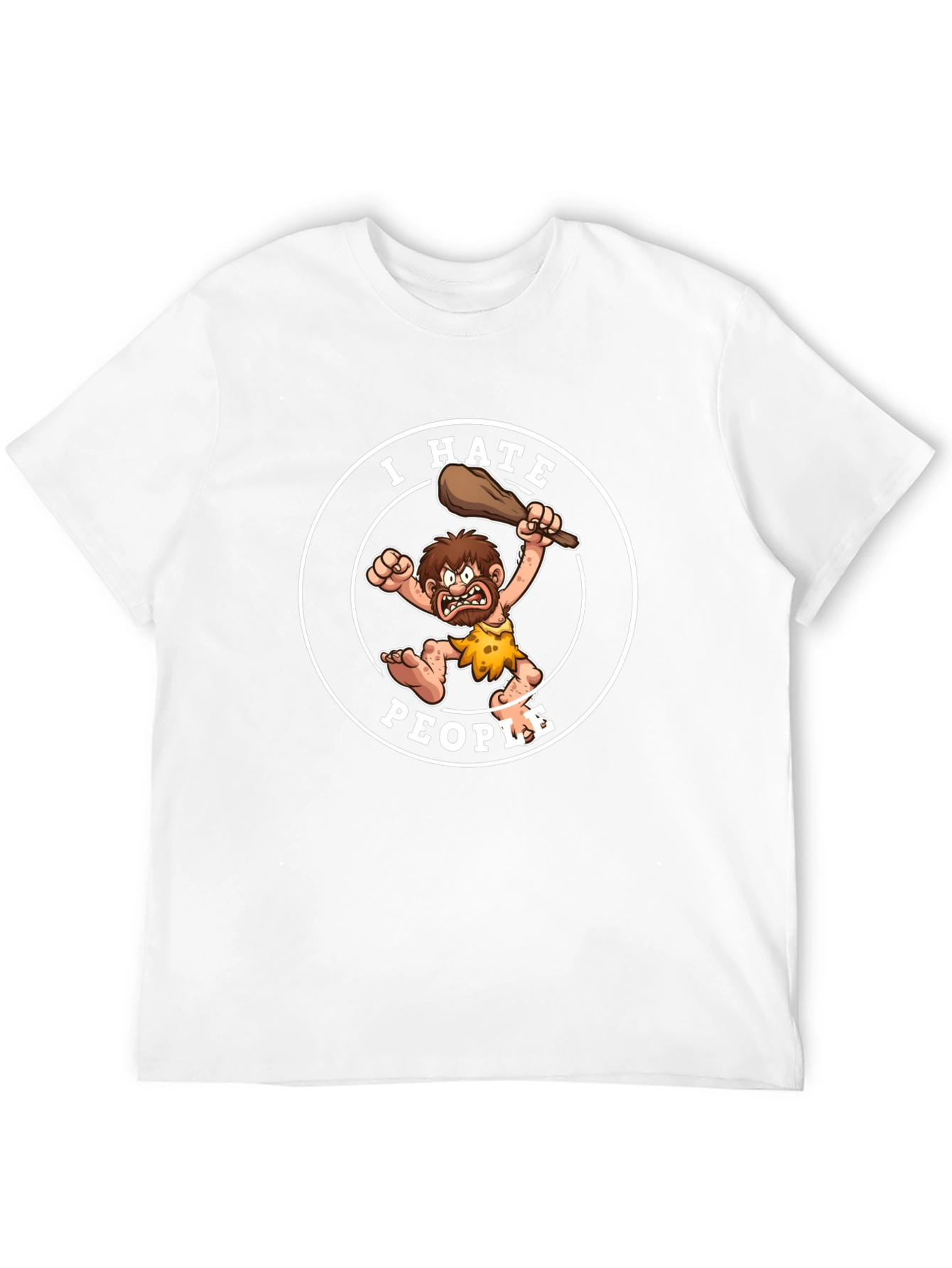 I Hate People Caveman Graphic T-Shirt
