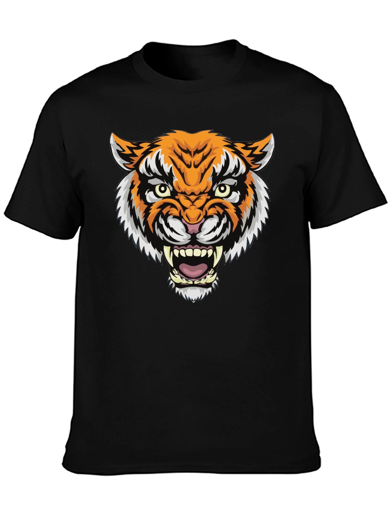 Mens Black Tiger Graphic T-Shirt