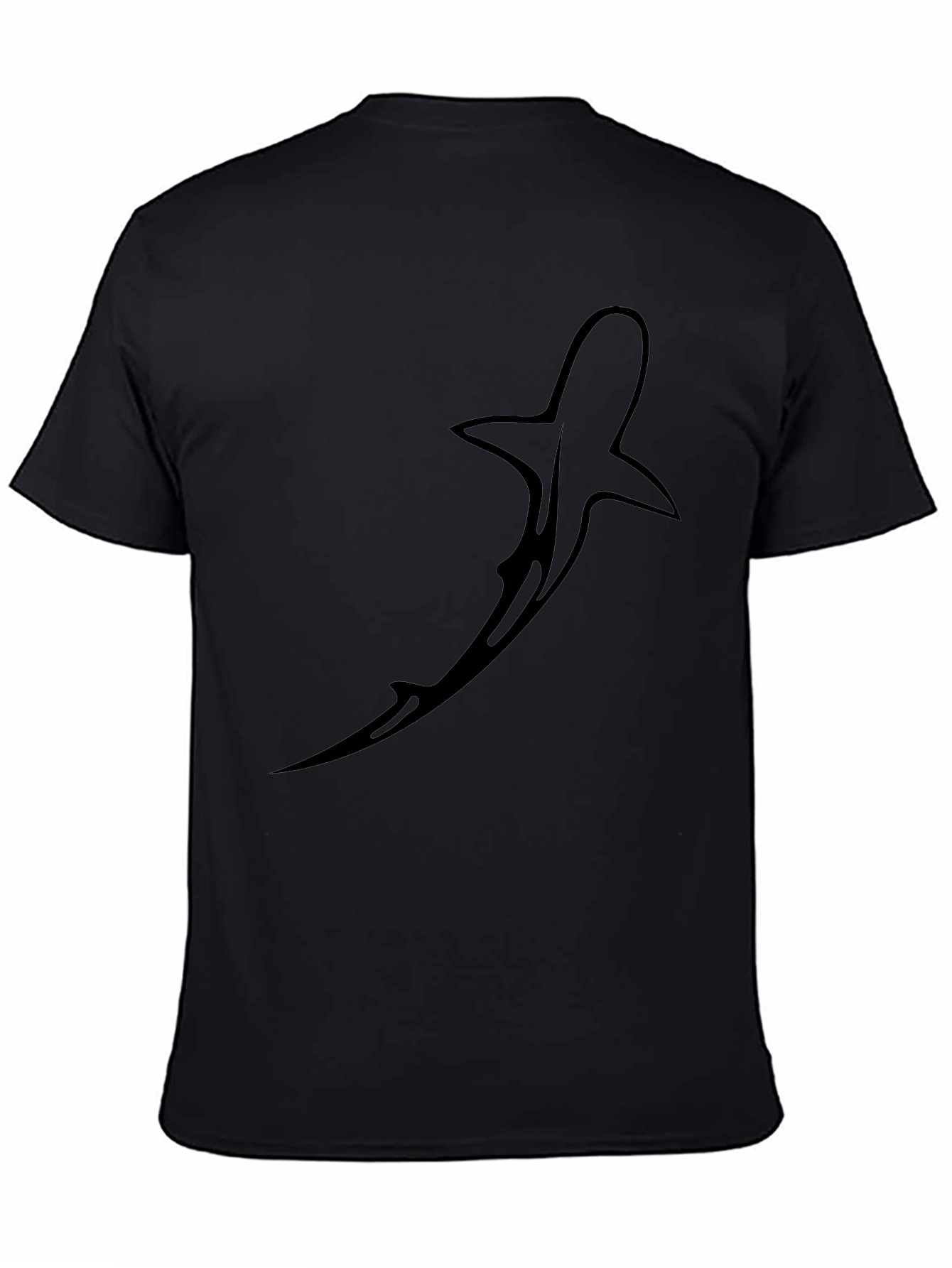 Shark Silhouette Black T-Shirt - Graphic Tee