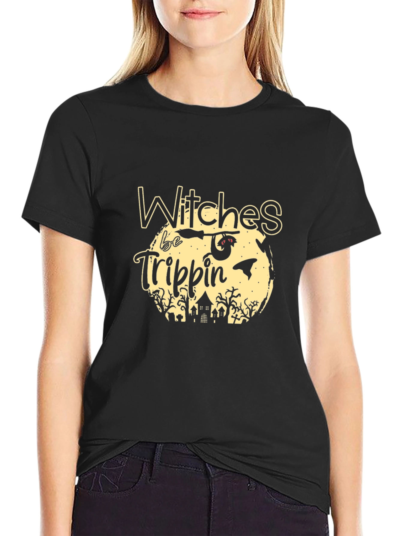 Witches Be Trippin Graphic Tee - Halloween T-Shirt