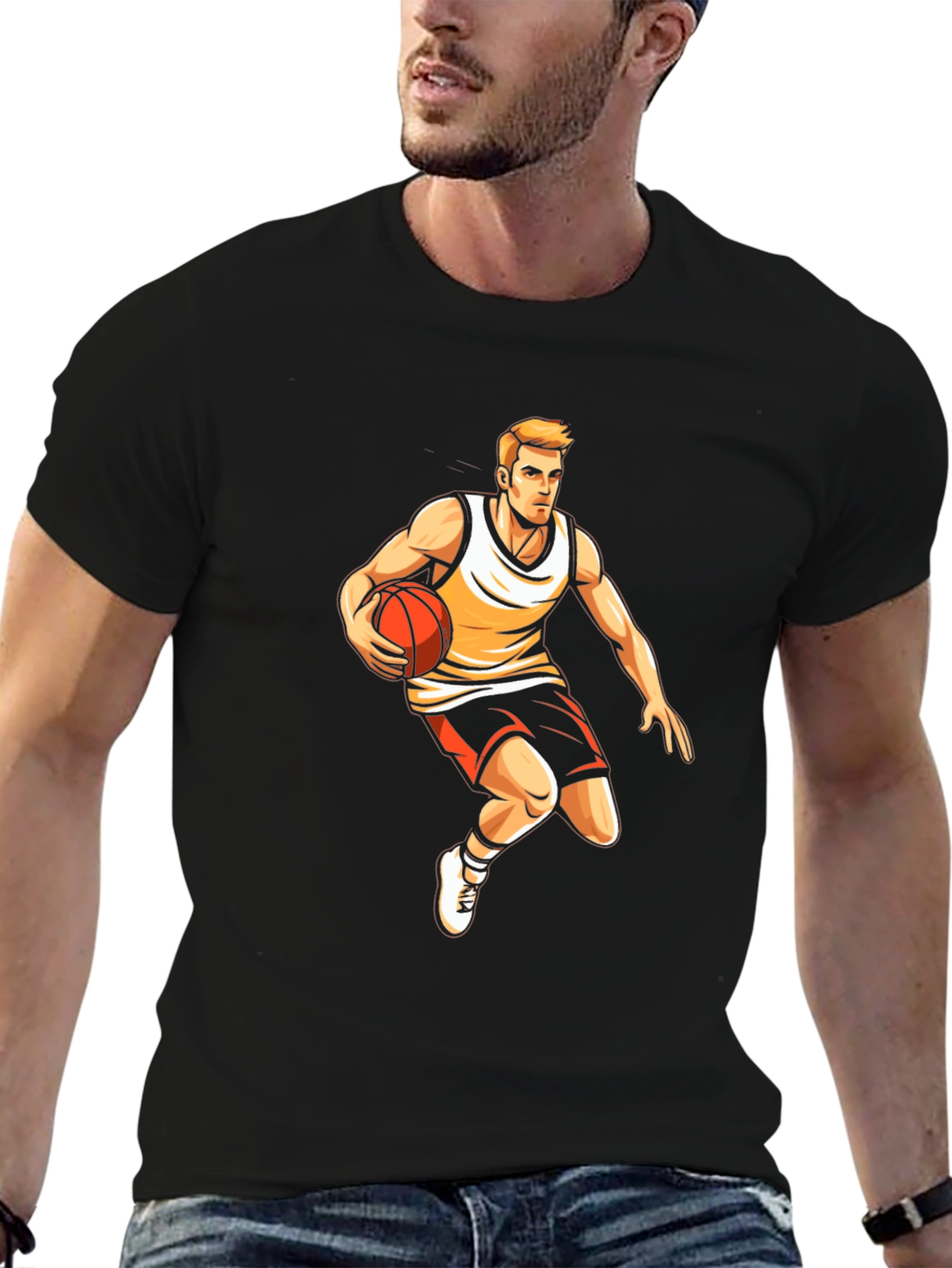 Basketball Player Graphic Black T-Shirt